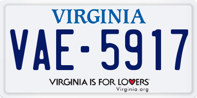 VA license plate VAE5917