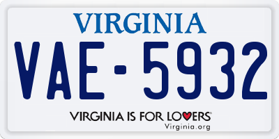 VA license plate VAE5932