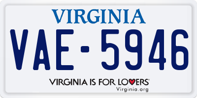 VA license plate VAE5946