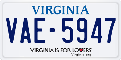 VA license plate VAE5947
