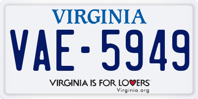 VA license plate VAE5949