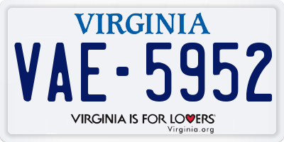 VA license plate VAE5952