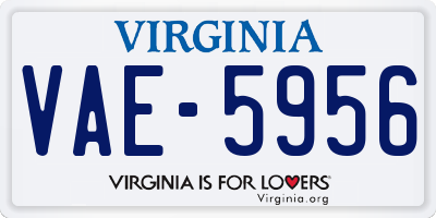 VA license plate VAE5956