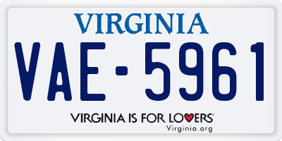 VA license plate VAE5961