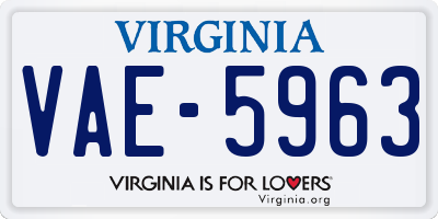 VA license plate VAE5963