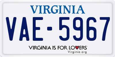 VA license plate VAE5967