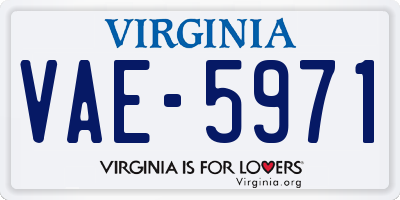 VA license plate VAE5971