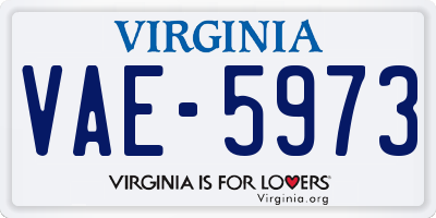 VA license plate VAE5973