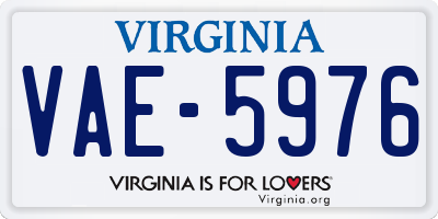 VA license plate VAE5976