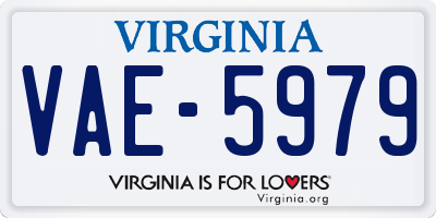 VA license plate VAE5979