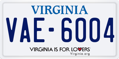 VA license plate VAE6004