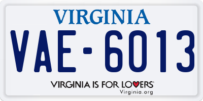 VA license plate VAE6013