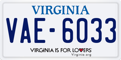 VA license plate VAE6033