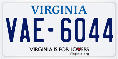 VA license plate VAE6044