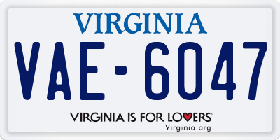 VA license plate VAE6047