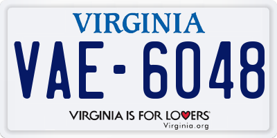 VA license plate VAE6048
