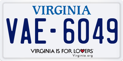VA license plate VAE6049
