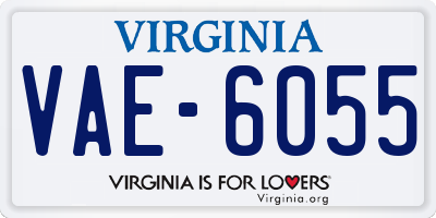 VA license plate VAE6055