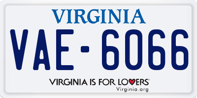 VA license plate VAE6066