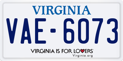 VA license plate VAE6073