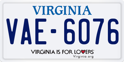 VA license plate VAE6076