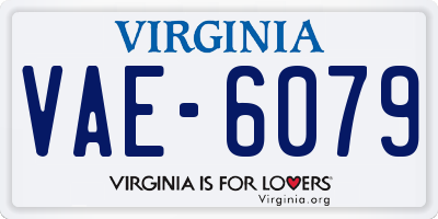 VA license plate VAE6079