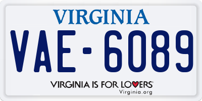 VA license plate VAE6089