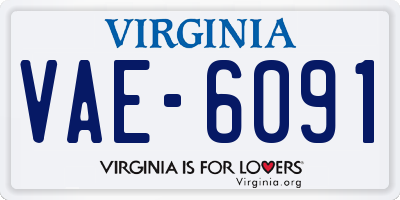 VA license plate VAE6091