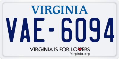 VA license plate VAE6094