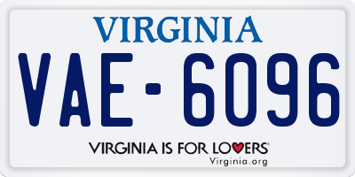 VA license plate VAE6096