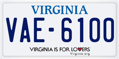 VA license plate VAE6100