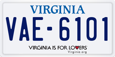 VA license plate VAE6101