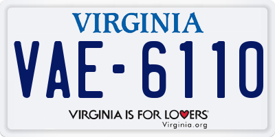 VA license plate VAE6110