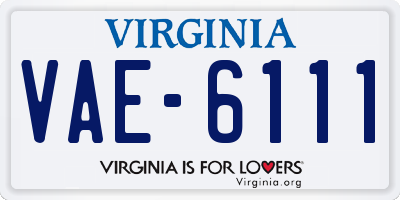 VA license plate VAE6111