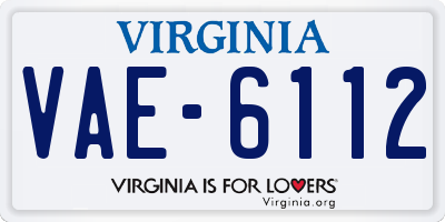 VA license plate VAE6112