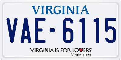 VA license plate VAE6115