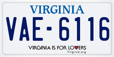 VA license plate VAE6116