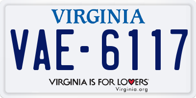 VA license plate VAE6117