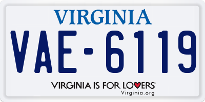 VA license plate VAE6119