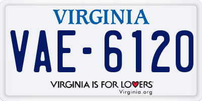 VA license plate VAE6120