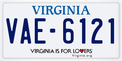 VA license plate VAE6121