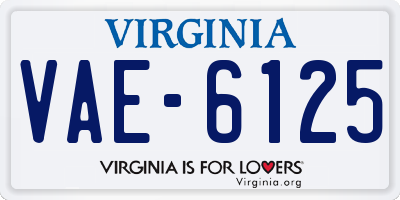 VA license plate VAE6125