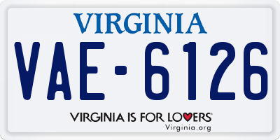 VA license plate VAE6126