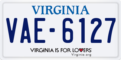 VA license plate VAE6127