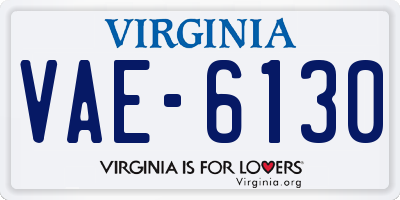 VA license plate VAE6130