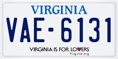 VA license plate VAE6131