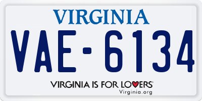 VA license plate VAE6134