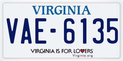 VA license plate VAE6135