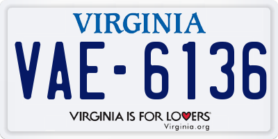 VA license plate VAE6136