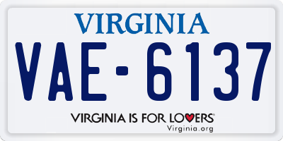 VA license plate VAE6137